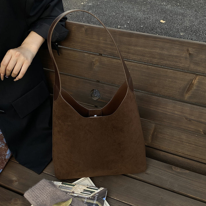Suede Hobo Handbag Bowlift
