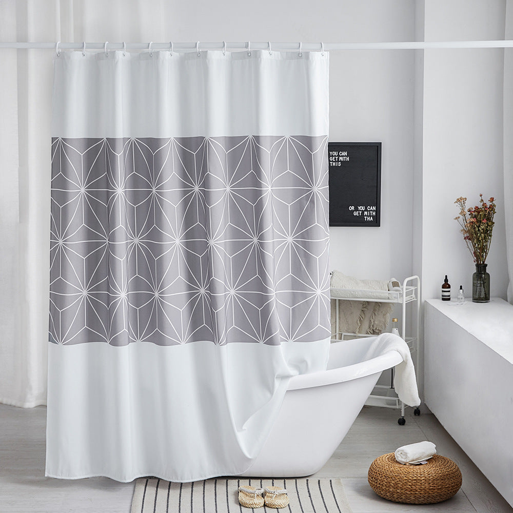Modern Geometric Pattern Shower Curtain Bowlift