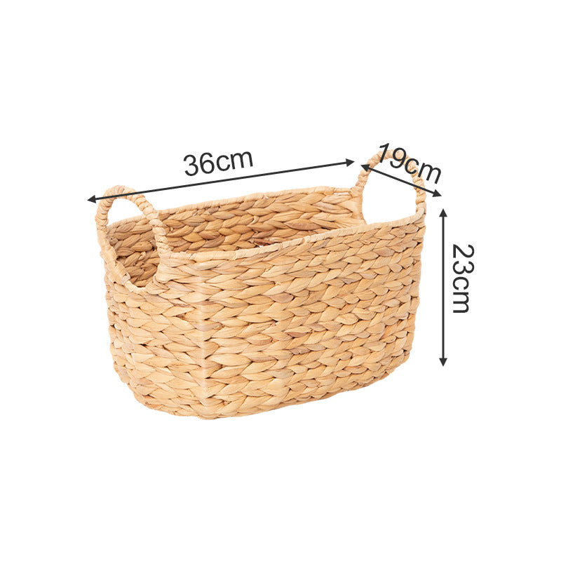 Rustic storage basket made of woven natural material