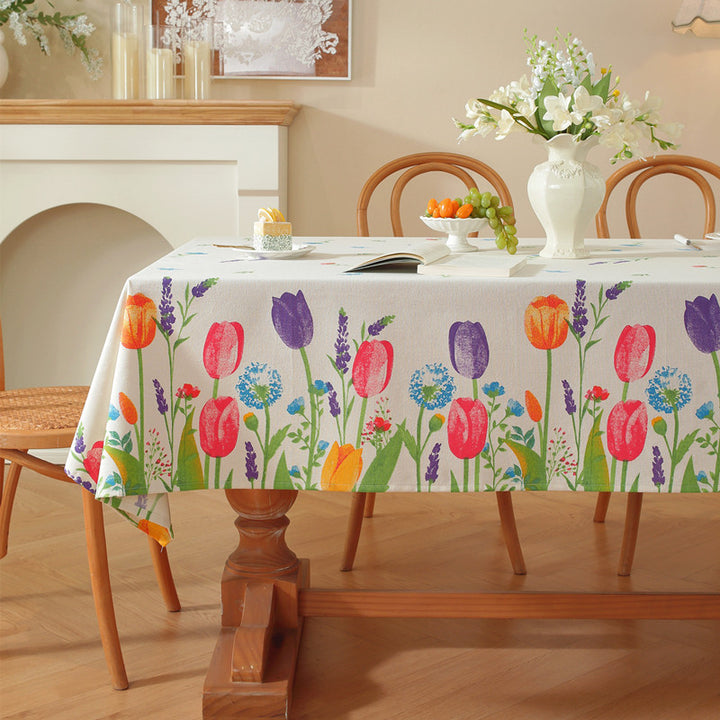 Decorative Floral Print Tablecloth