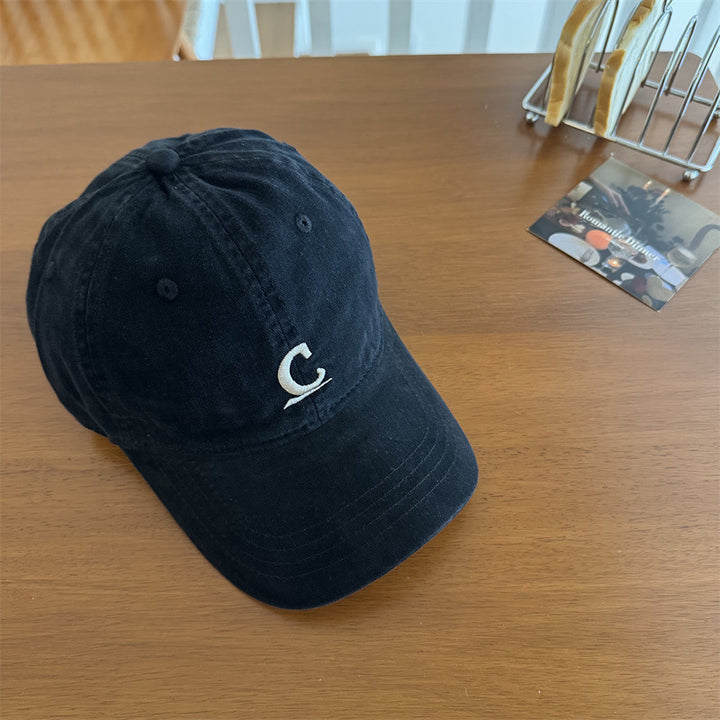 Men's Vintage-Inspired Washed Denim Cap Bowlift