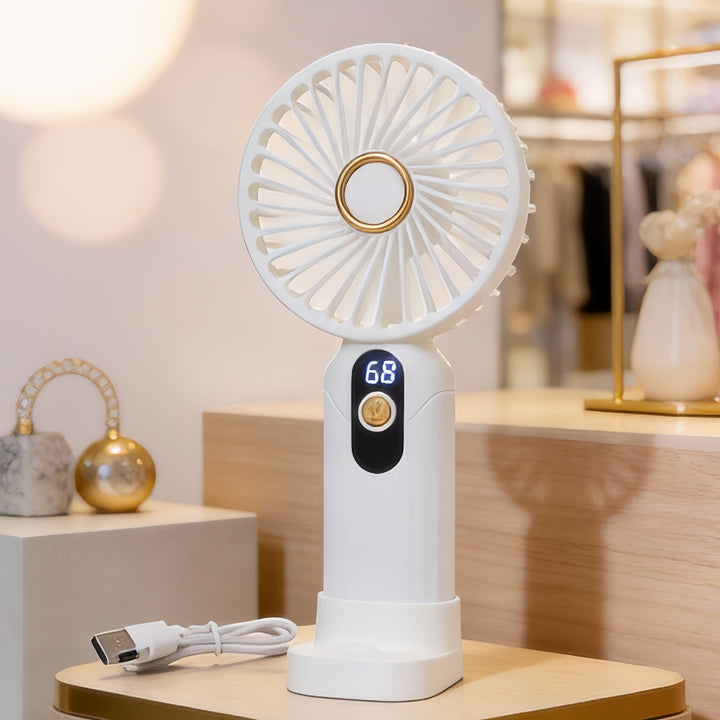 Women's portable high-performance hand fan with LCD display Bowlift