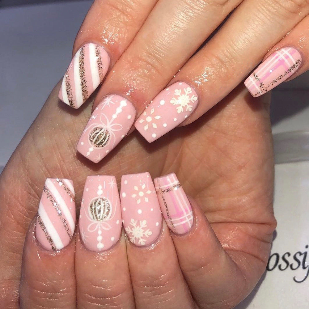 Festive Themed Press-On Nail Art Set Bowlift