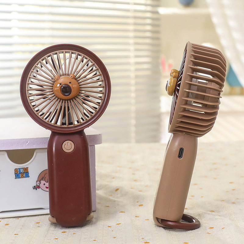Women Portable Hand Fan with Animal Design Bowlift