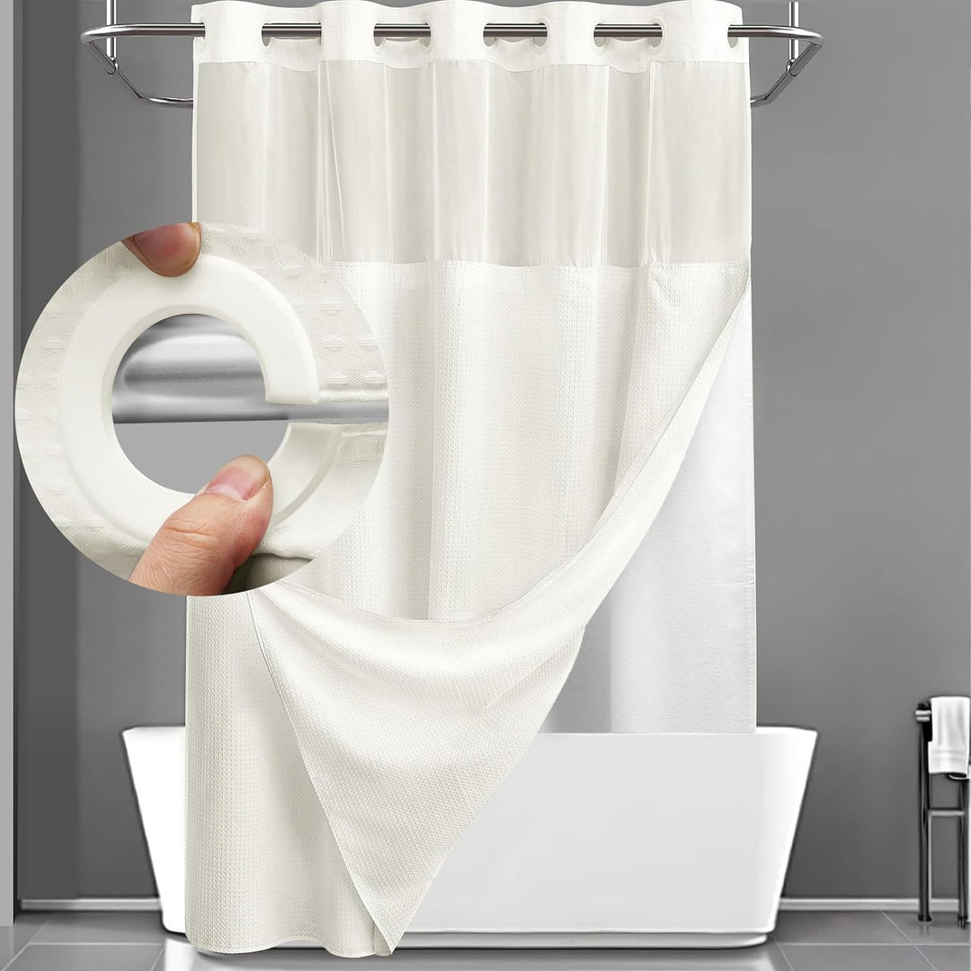 Textured Weave Shower Curtain Bowlift