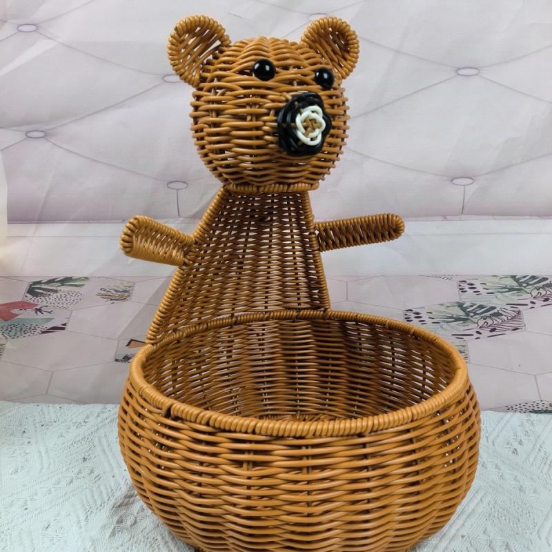 Cute Animal-Themed Woven Storage Basket Bowlift