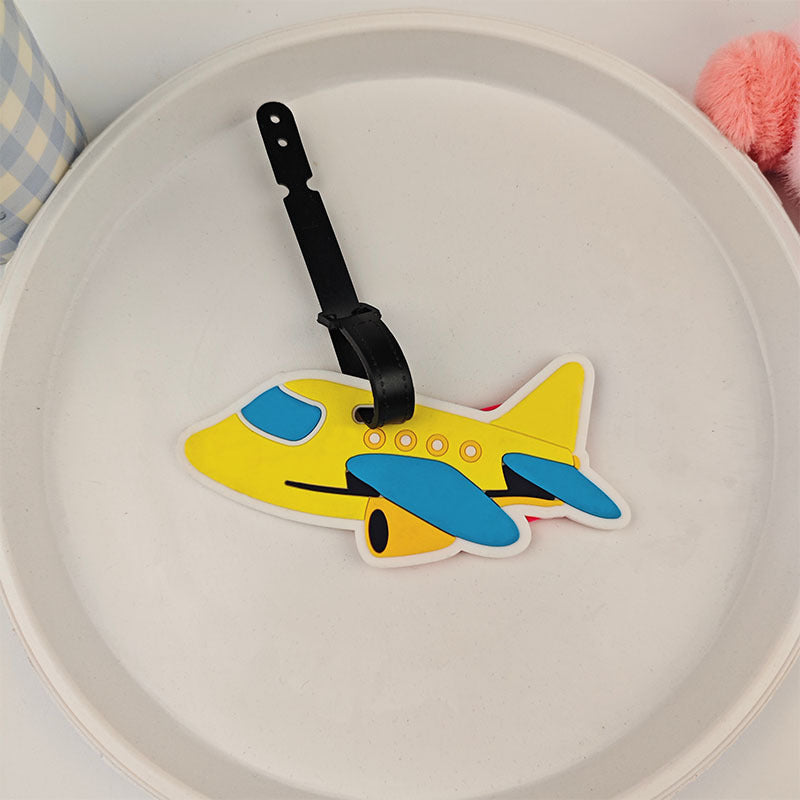 playful silicone airplane luggage tag with adjustable buckle strap Bowlift