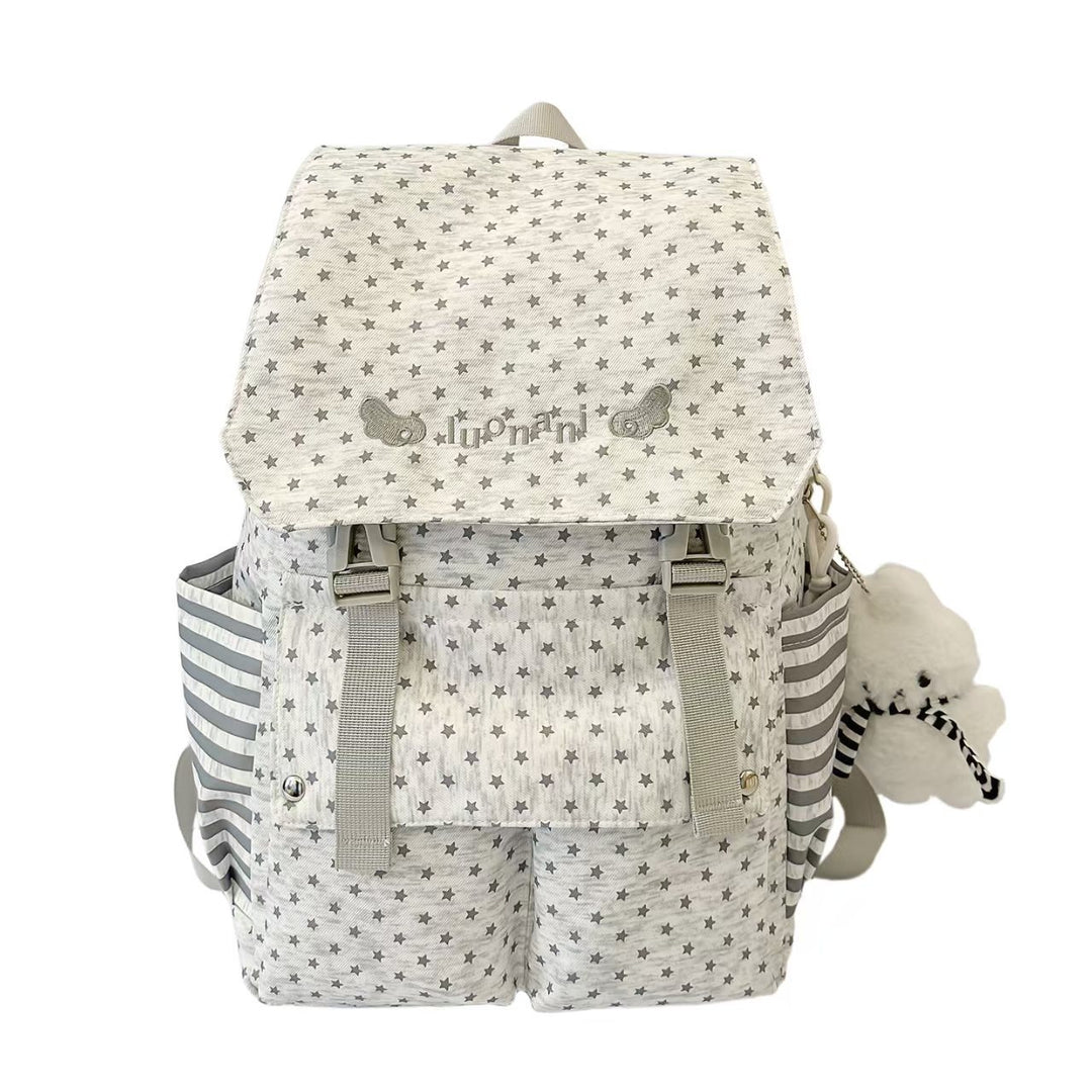 Star-Patterned Multi-Pocket Backpack Bowlift
