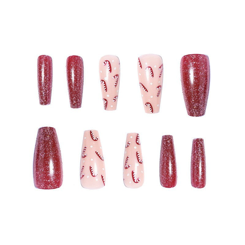 Premium Glossy Glittering Almond-Shaped Press-On Nails Bowlift