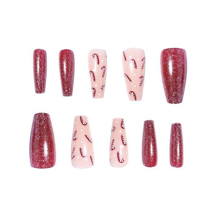 Premium Glossy Glittering Almond-Shaped Press-On Nails Bowlift