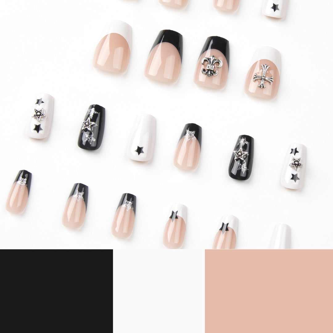 Artful nail art with star motifs and glitter accents Bowlift
