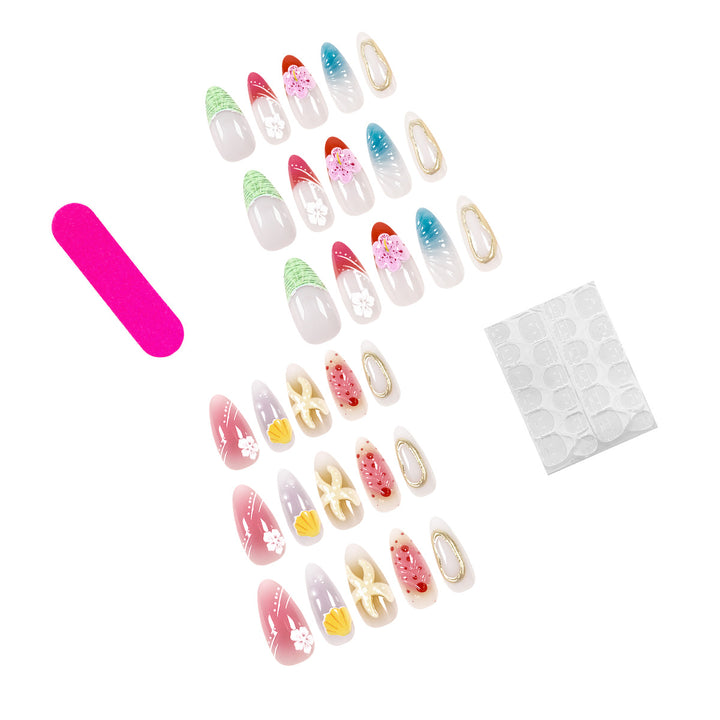 Artistic acrylic nails with maritime designs Bowlift