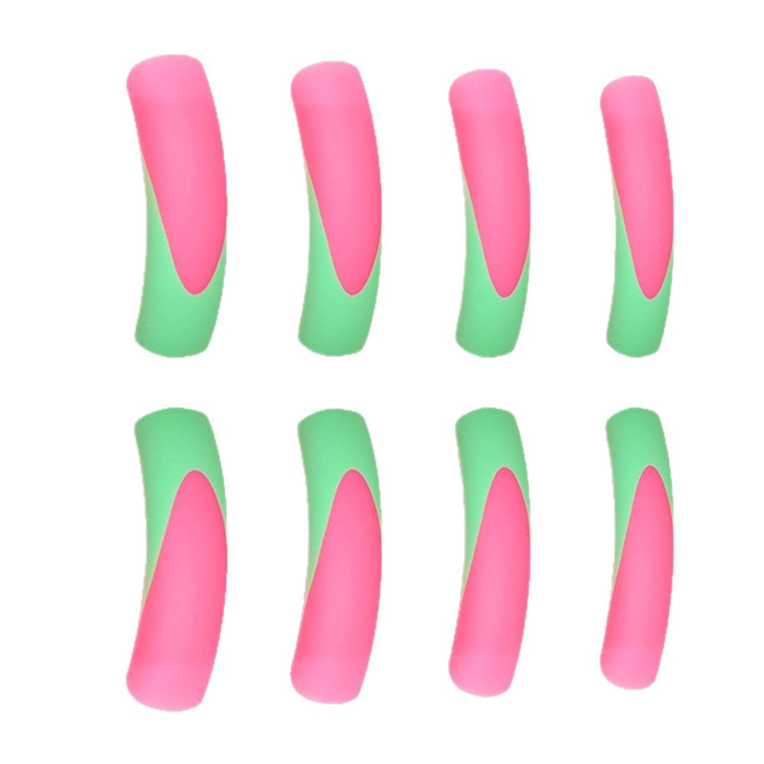 Stylish Long Press-On Nails with Artistic Ombre Design Bowlift