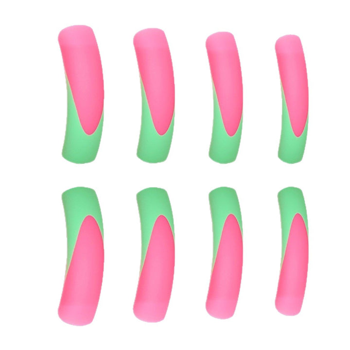 Stylish Long Press-On Nails with Artistic Ombre Design Bowlift