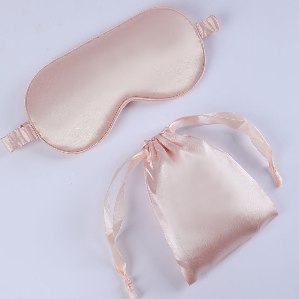 Women's nano silk sleep mask with padded eye area, adjustable elastic band, and storage pouch Bowlift
