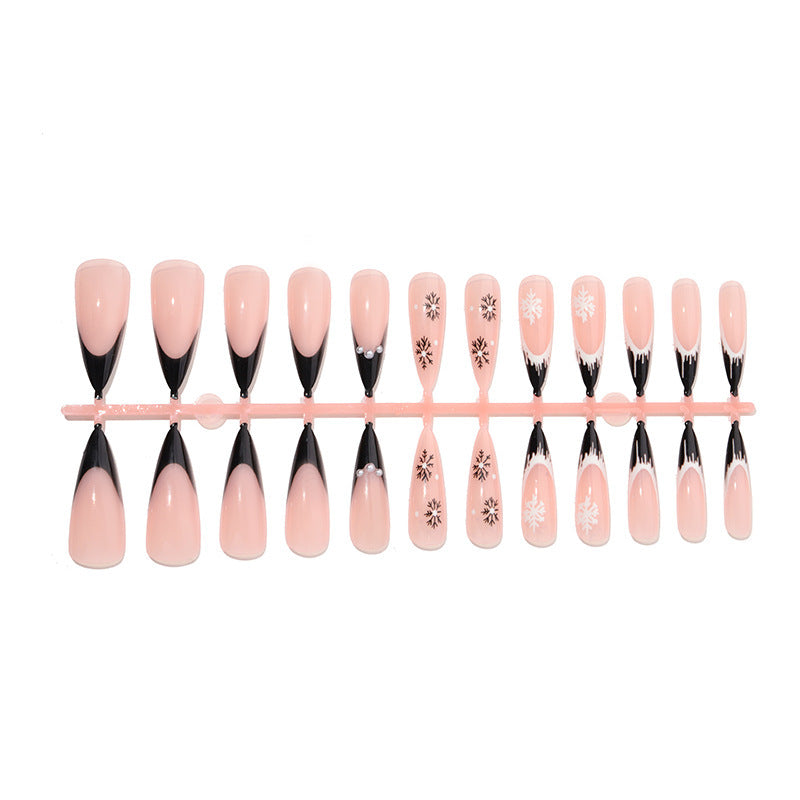 Artificial nail set with stylish winter design Bowlift