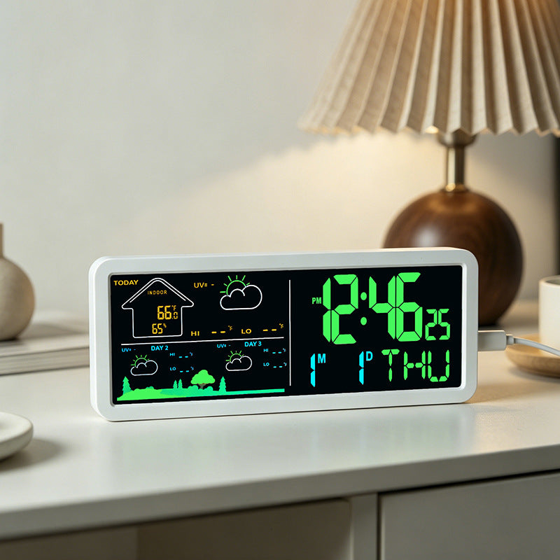 Digital weather and alarm clock with hygrometer Bowlift
