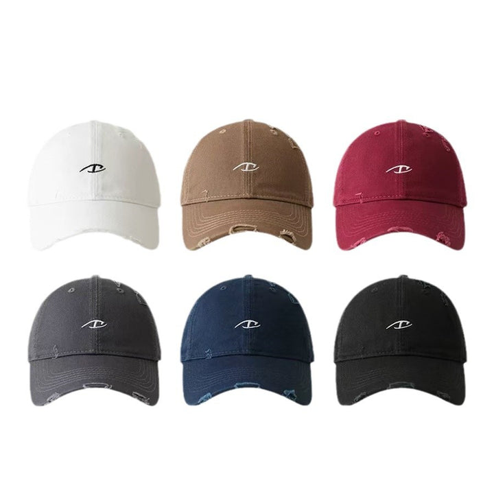 Men's Distressed Cotton Baseball Cap Bowlift