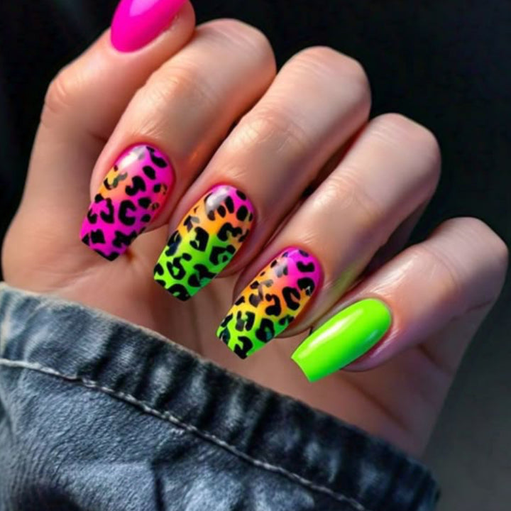 Funky Animal Print Nail Art Extensions Bowlift