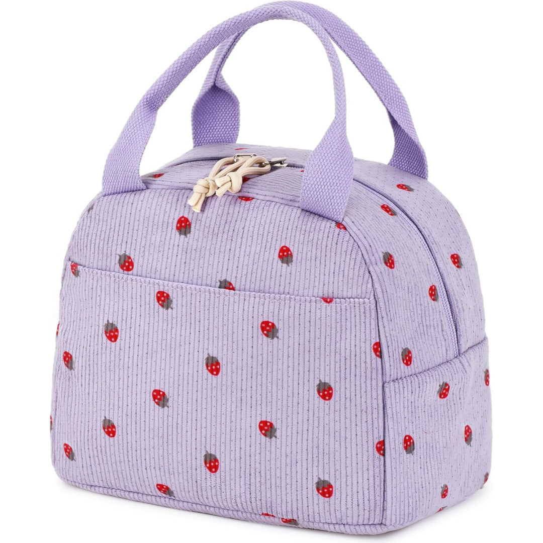 Insulated Strawberry Print Lunch Bag Bowlift