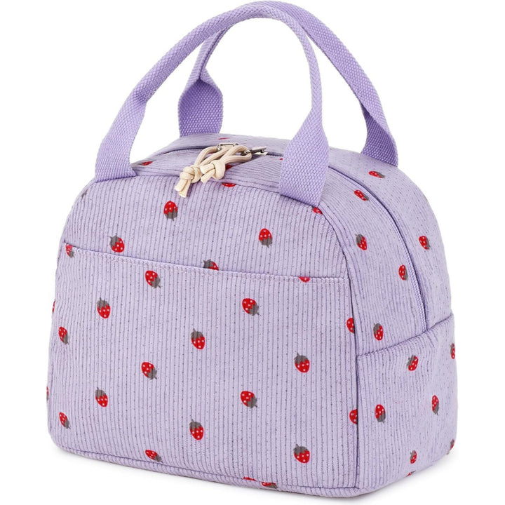 Insulated Strawberry Print Lunch Bag Bowlift