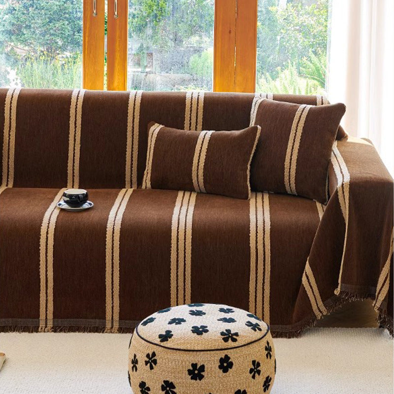Elegant Striped Sofa Throw Blanket