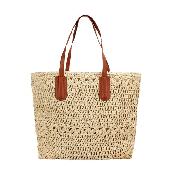Natural beach bag with sturdy leather handles Bowlift