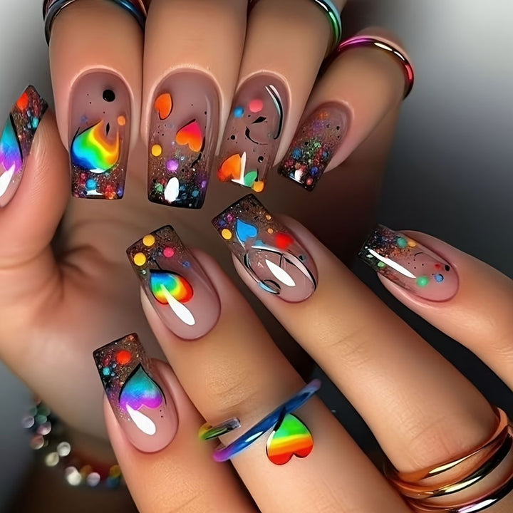 Floral Art Acrylic Nail Set Bowlift
