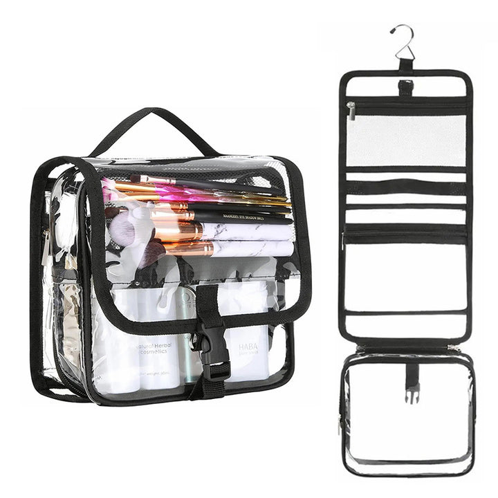 Cosmetic organizer with transparent design and practical hook Bowlift