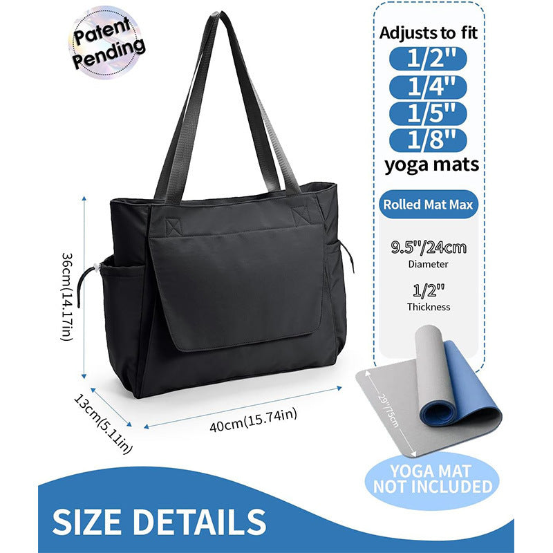 Versatile sports bag with separate yoga mat carrying compartment Bowlift