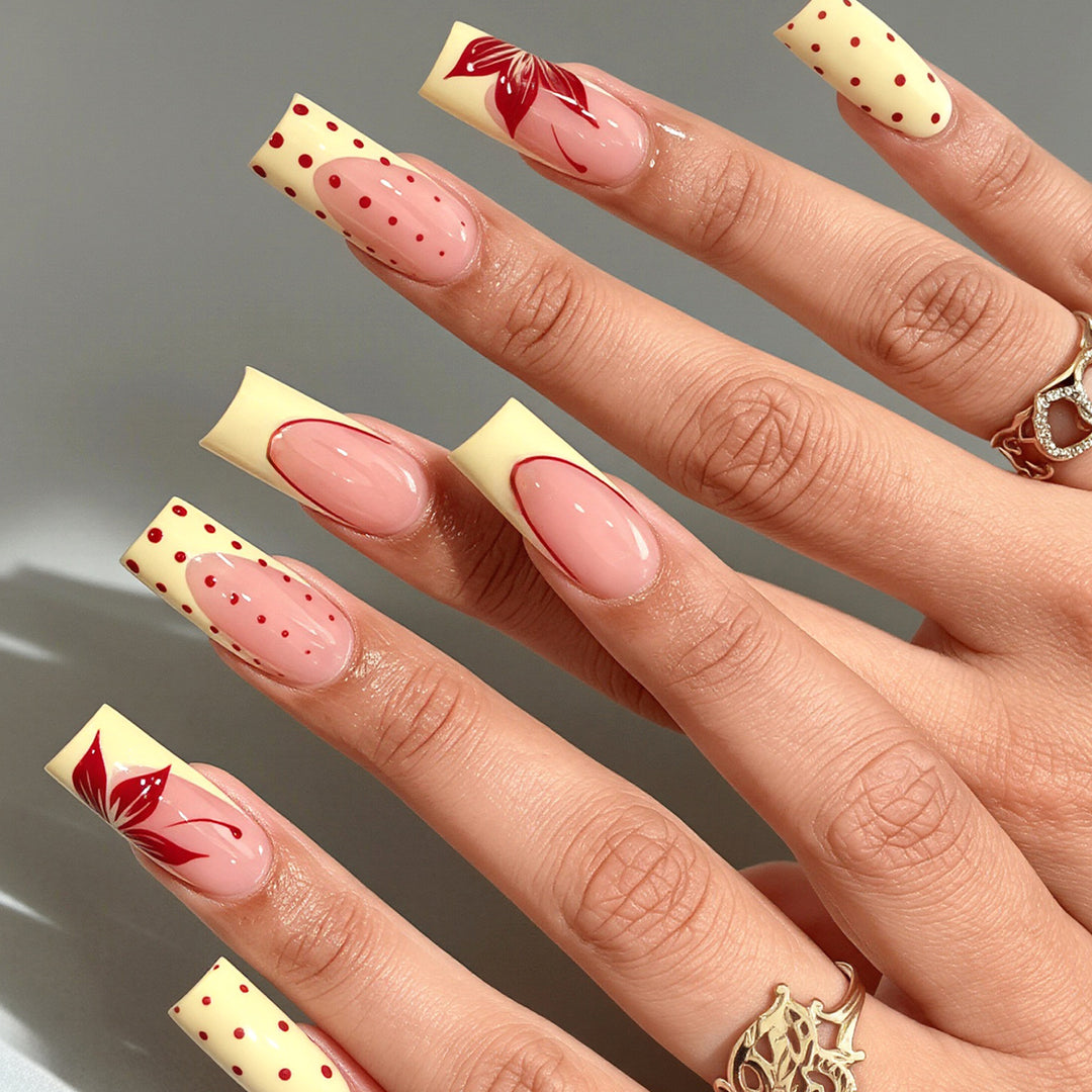 Artistic Press-On Nail Design Bowlift