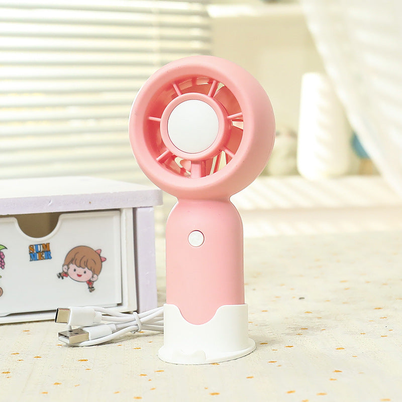 Women's Portable Mini Hand Fan with Ergonomic Handle and Cute Animal Design Bowlift