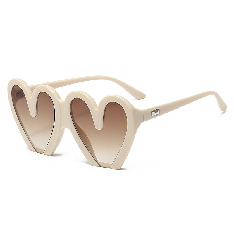Oversized Heart Frame Sunglasses