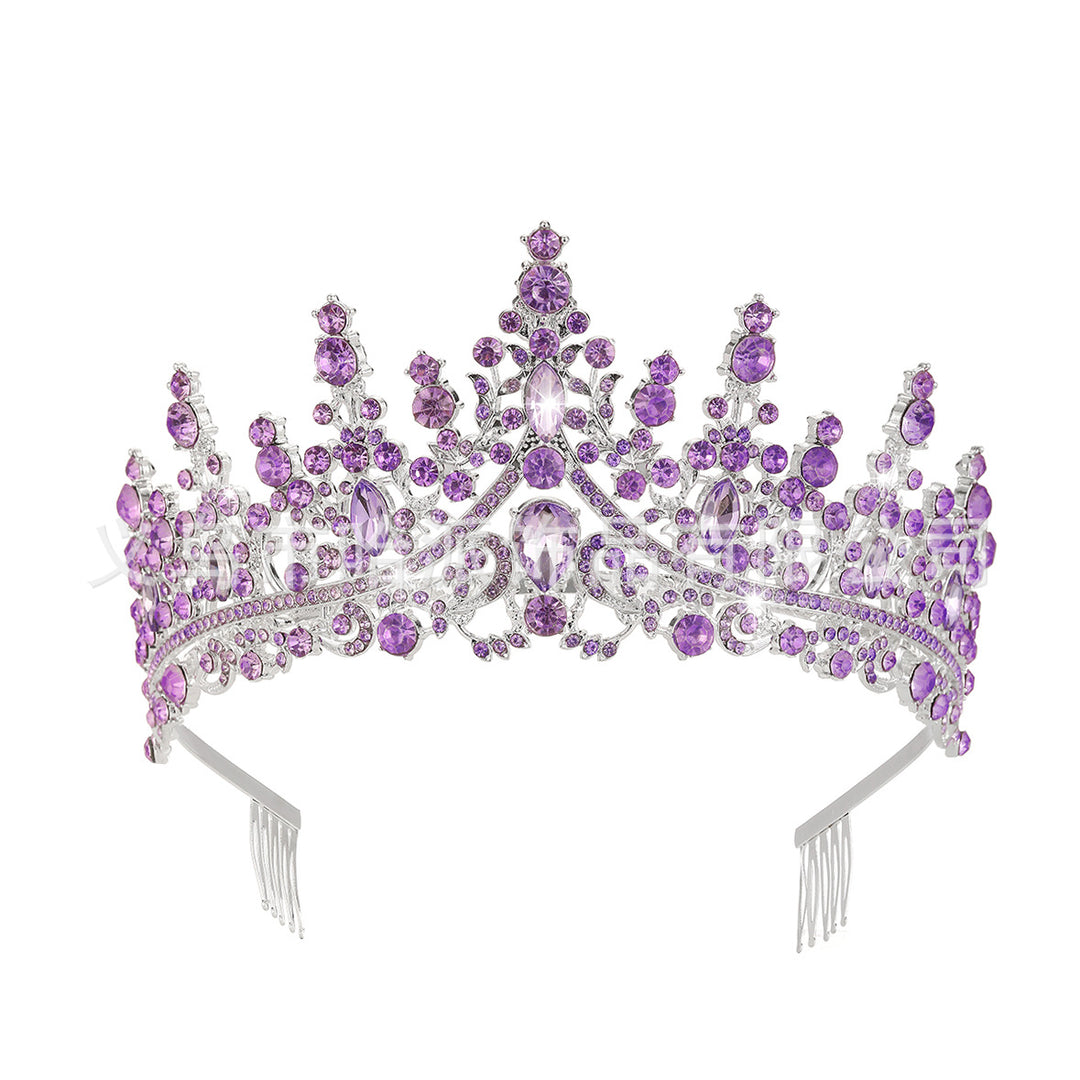 Ladies Rhinestone Tiara with Sparkling Gemstones Bowlift