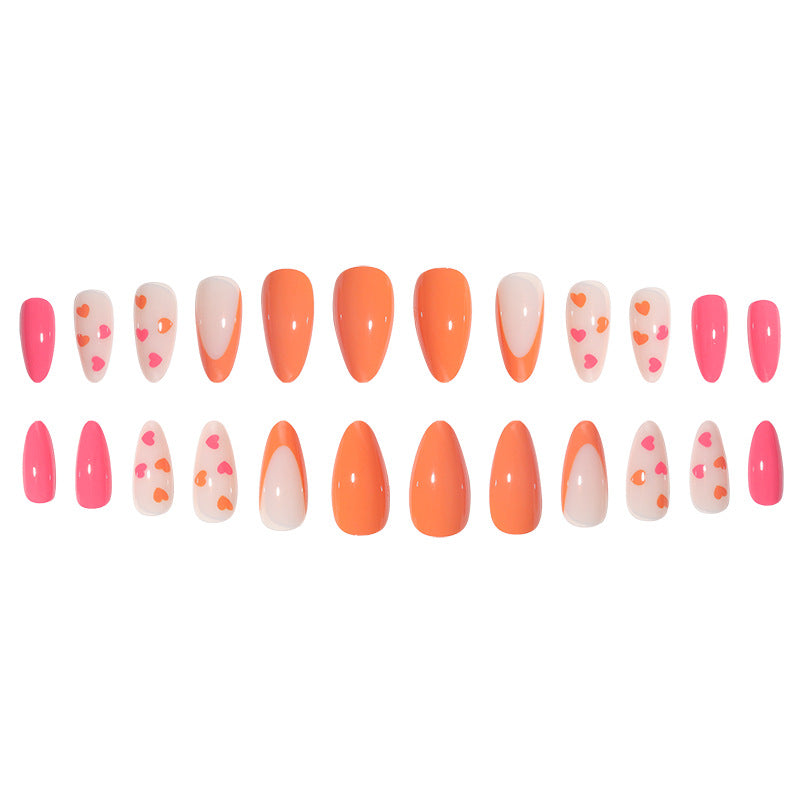 Artistic Heart-Adorned Nail Extensions Bowlift