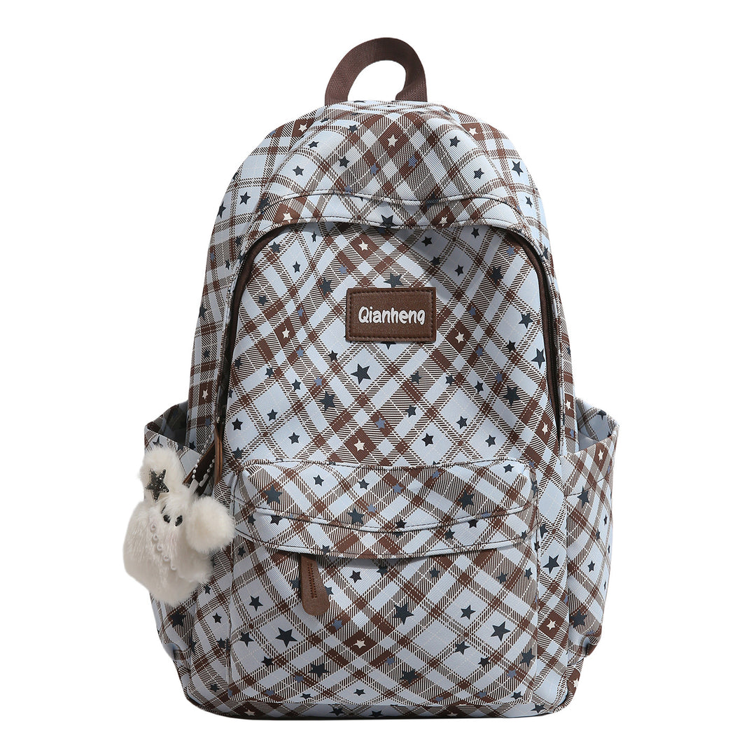 Checked Pattern Stylish Backpack