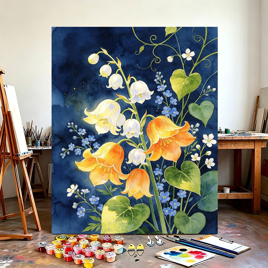 Floral-Theme Wall Art Canvas Print Bowlift