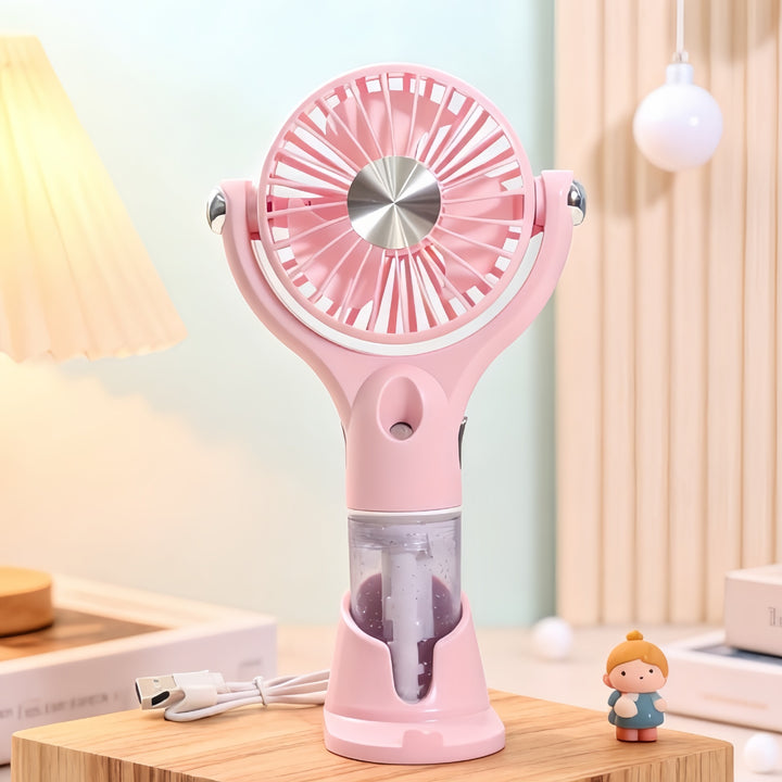 Ladies portable spray fan with ergonomic design and USB connection Bowlift