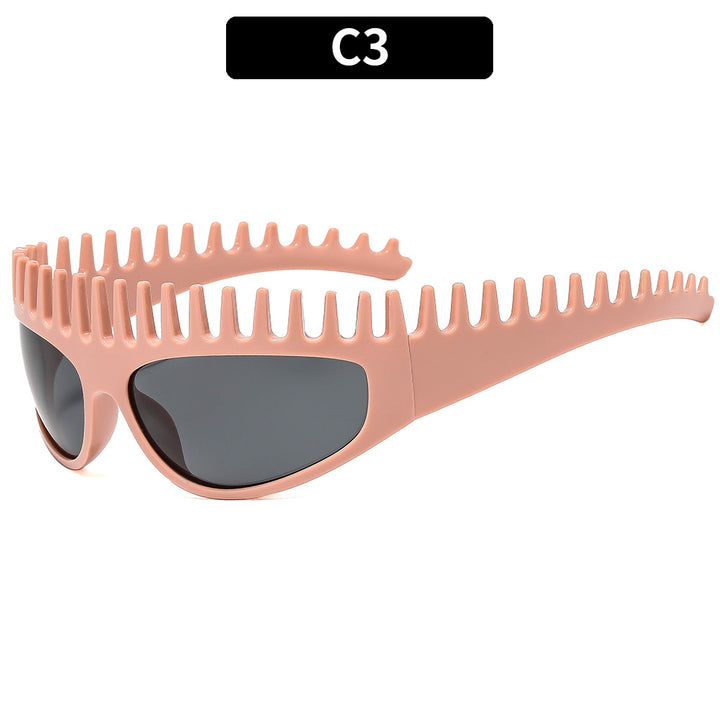 Trendy Oversized Tooth-Shaped Sunglasses