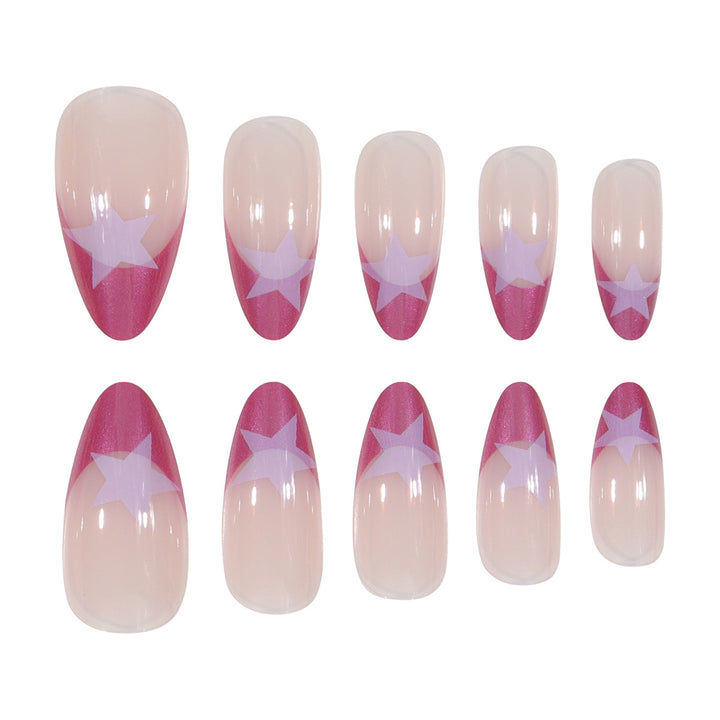 Star-Detail Stiletto Press-On Nails Bowlift