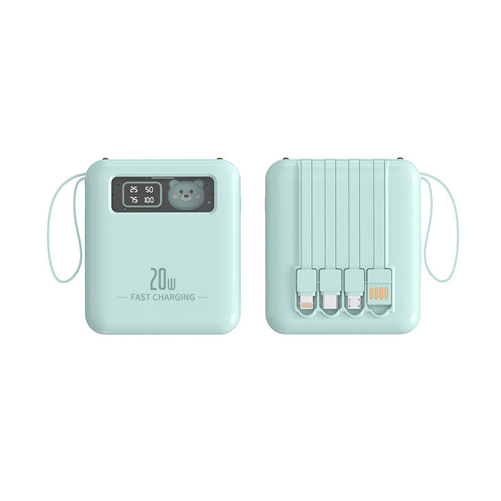 Portable power bank with integrated LED display and multifunctional charging ports Bowlift