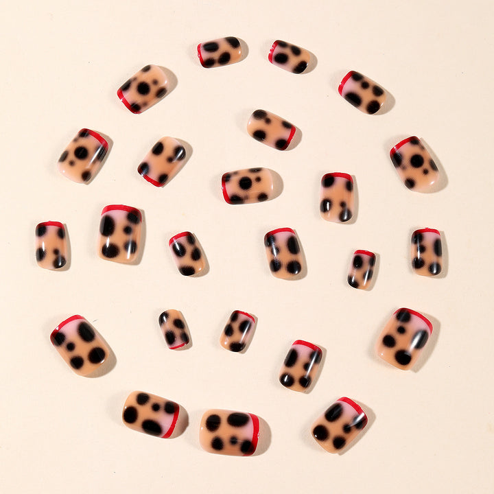 Artistic Leopard Print Acrylic Nail Art Extensions Bowlift