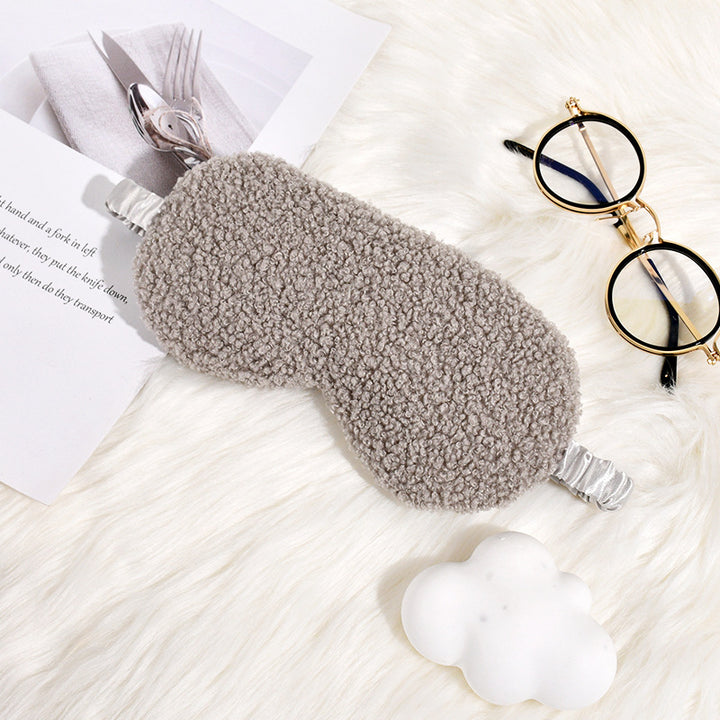 Women's cuddly thermo sleep mask made of teddy fleece with adjustable satin band Bowlift