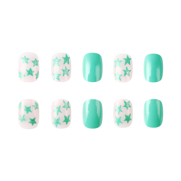Star-Embellished Gel Nail Art Bowlift