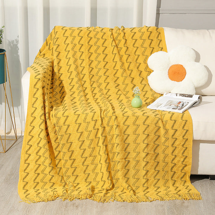 Women's Decorative Zigzag Knit Blanket Bowlift