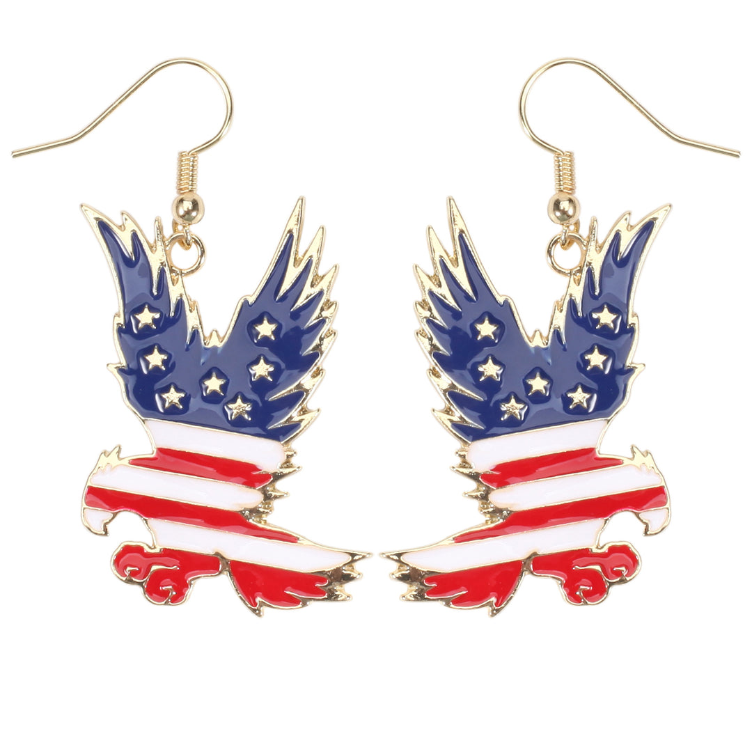 Women's filigree earrings in flag design with crystal stripes and enamel trim Bowlift