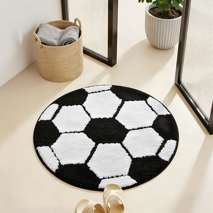 Soccer Ball Design Area Rug