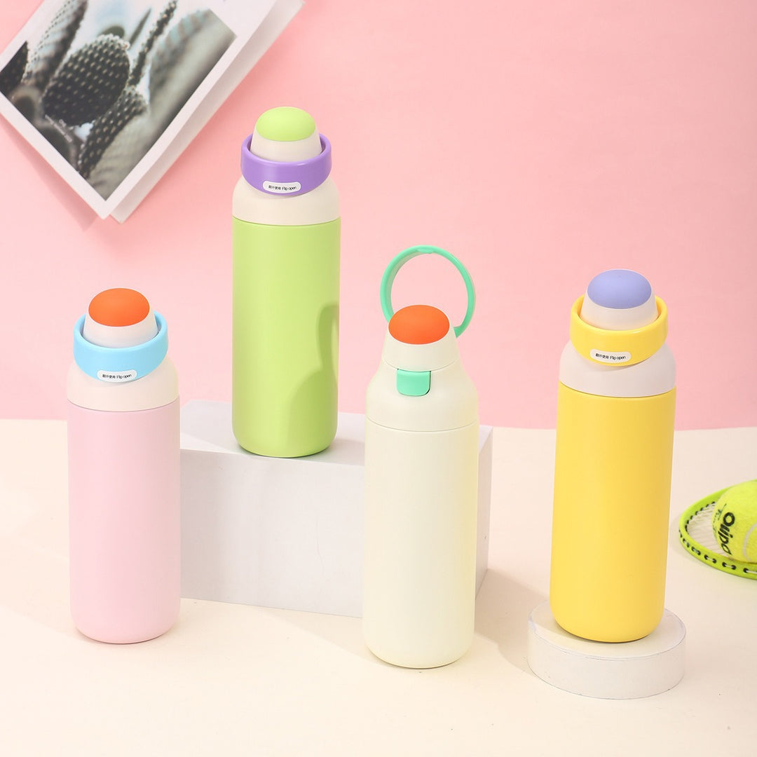 Women's insulated drinking bottle with ergonomic closure Bowlift