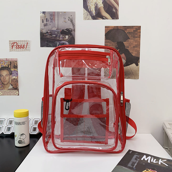 Transparent Multi-Pocket Clear School Backpack Bowlift