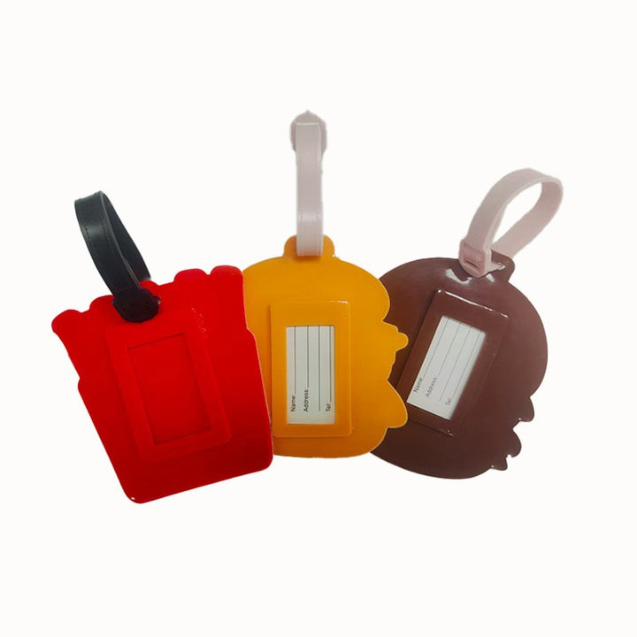 novelty burger shaped silicone luggage tag with flexible strap Bowlift